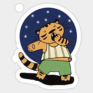 Tired tiger baby Sticker